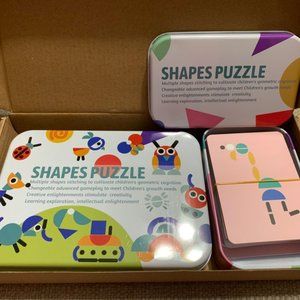 Wooden Pattern Blocks - Tangram Shape Puzzle Set brand new